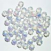 50 9mm Transparent Crystal AB Glass Daisy Beads
